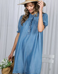 Denim Roots Mini Dress