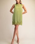 Romantic Evening Mini Dress-Olive