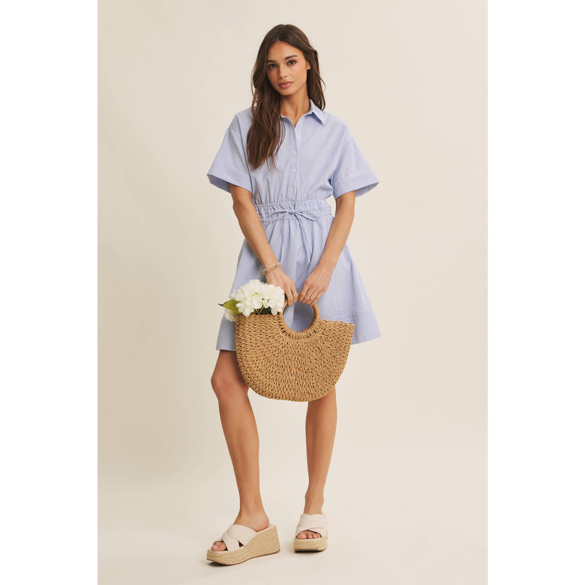 Crisp Summer Button Down Mini Dress