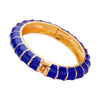 Enamel Bamboo Hinged Bangle Bracelet-Blue