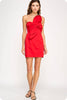Grand Entrance Bow Mini Dress-Cherry Red