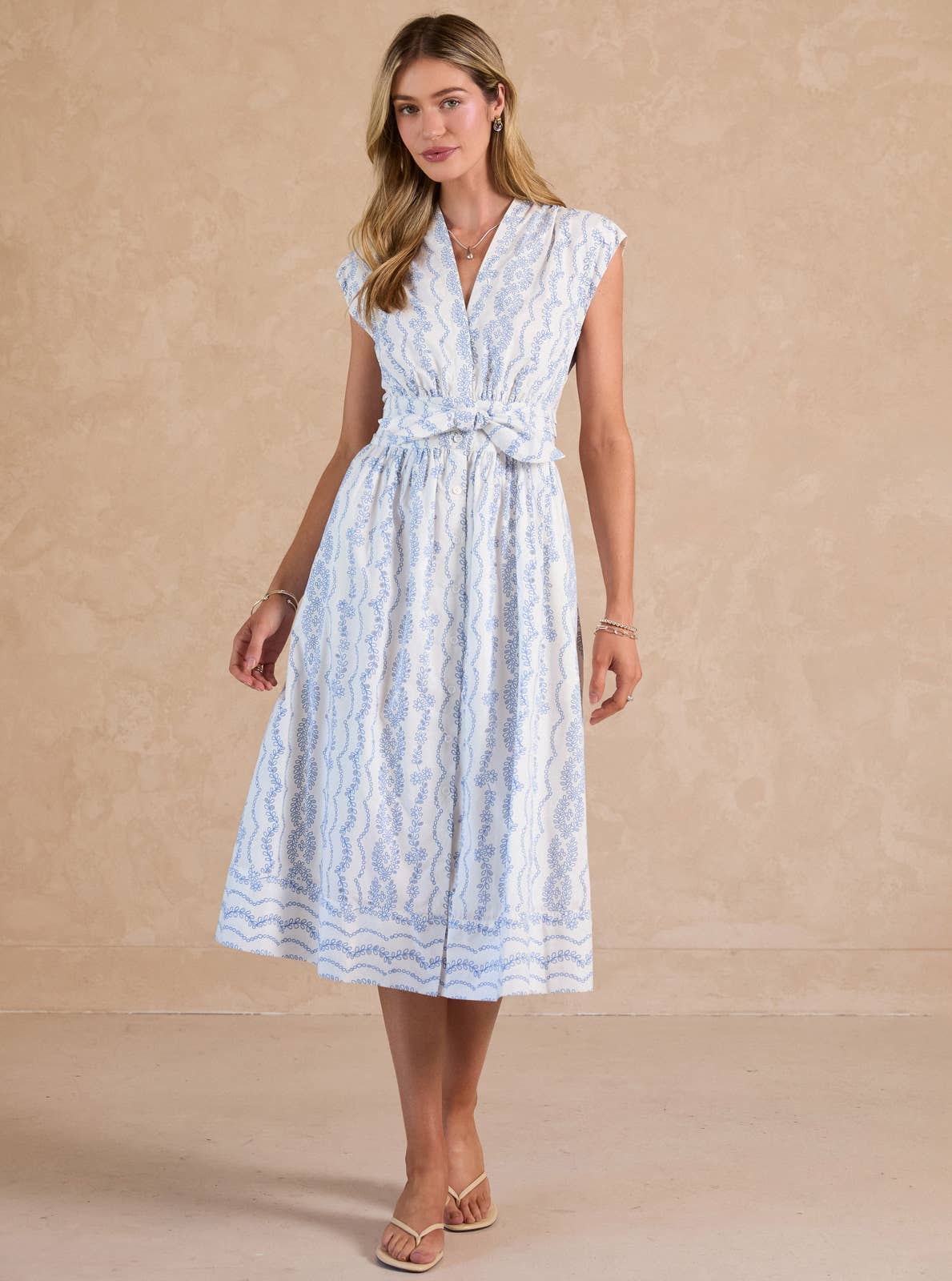 Sugar Petal Eyelet Midi Dress