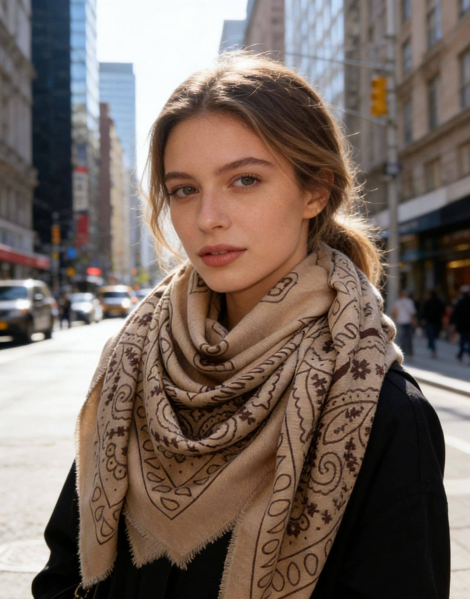 Country Charm Bandana-Light Taupe