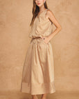 Breton Twisted Bubble Top-Tan/Blush