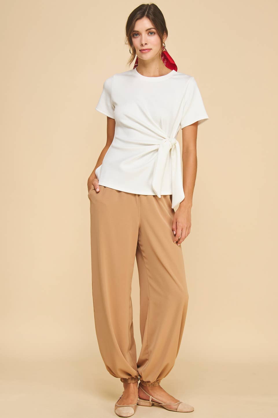 Easy On Me Knot Top-Off White