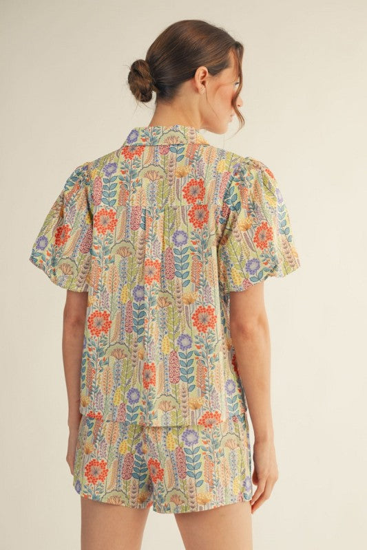 Juniper Gardens Drawstring Shorts-Orange