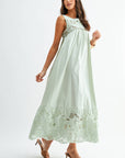 Desert Breeze Lace Maxi Dress-Sage