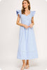 In the Clouds Midi Dress-Chambray