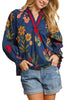 Bistro Charm Floral Top-Midnight