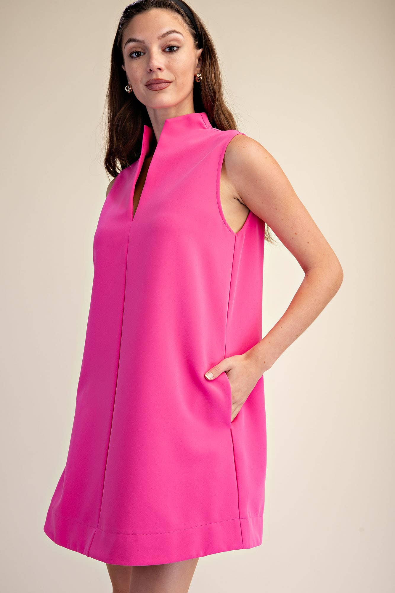 Yacht Luxe Mini Dress-Hot Pink
