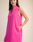 Yacht Luxe Mini Dress-Hot Pink