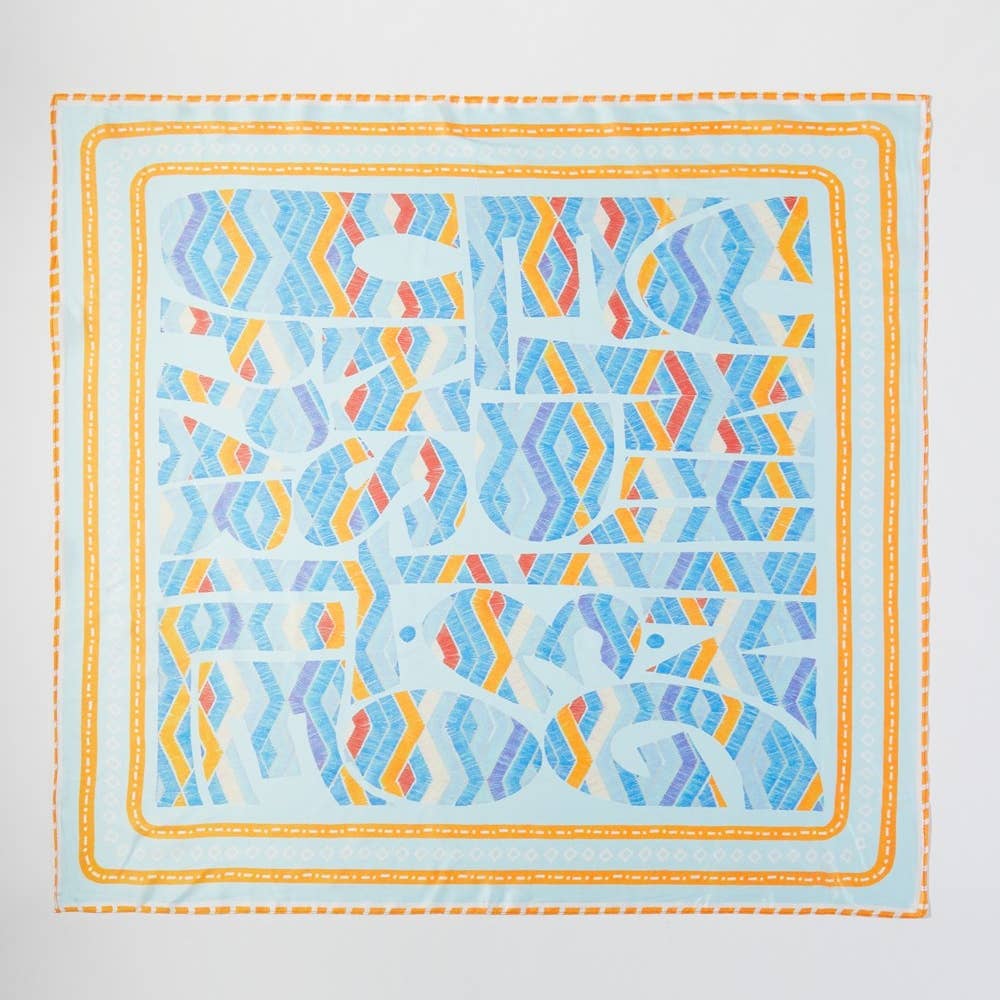 Abstract Tribal Bandana Scarf-Blue