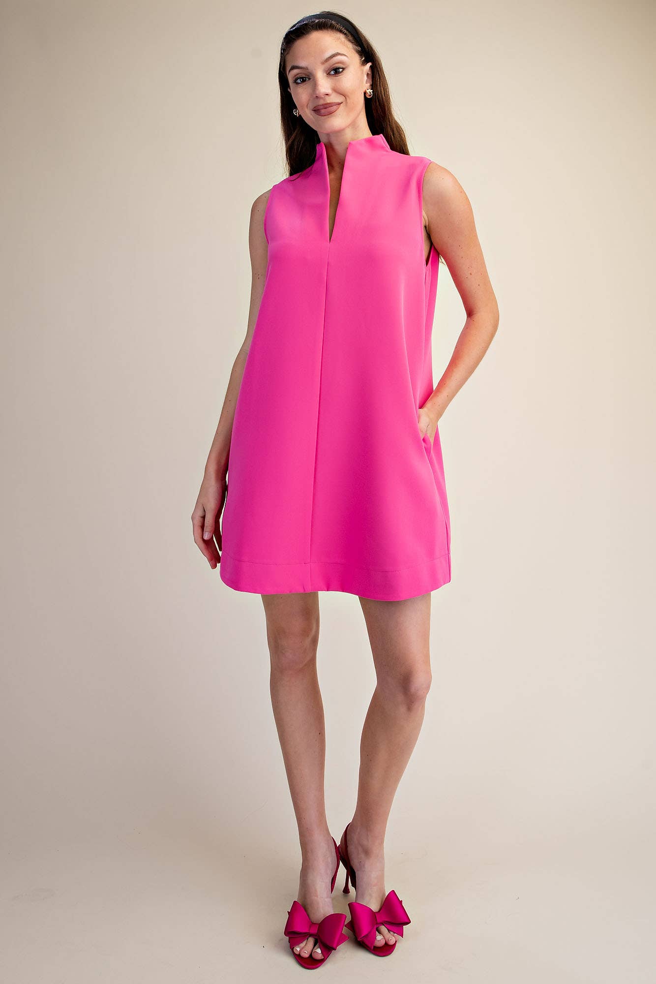 Yacht Luxe Mini Dress-Hot Pink