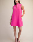 Yacht Luxe Mini Dress-Hot Pink