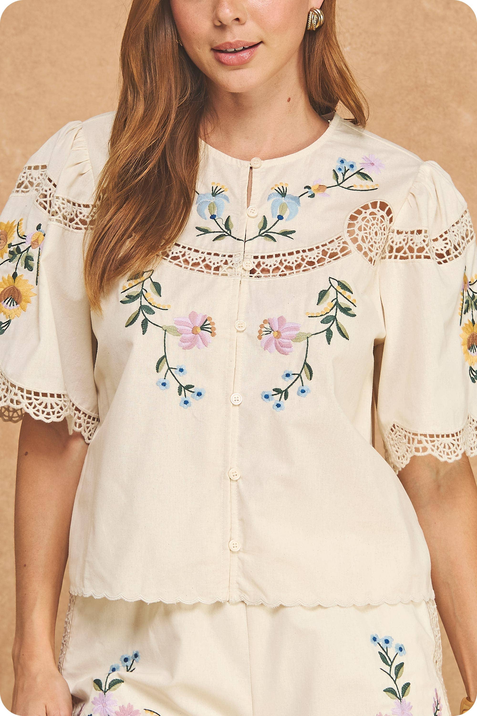 Orchid Whisper Embroidered Top