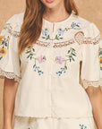 Orchid Whisper Embroidered Top