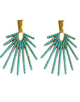 Turquoise Sunburst Drop Earrings
