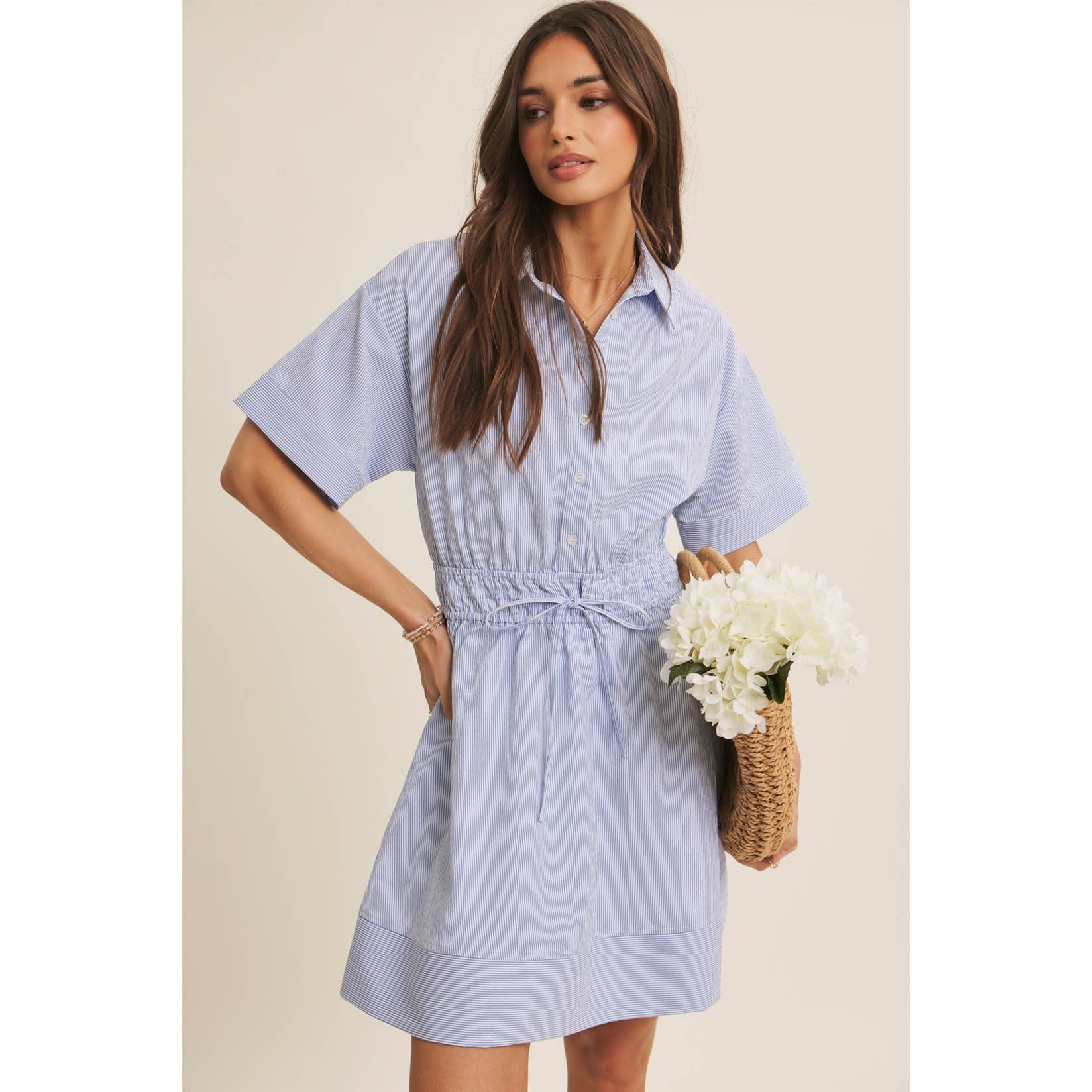 Crisp Summer Button Down Mini Dress