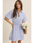 Crisp Summer Button Down Mini Dress