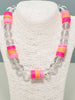 Sunset Moment Acrylic Necklace-Pink/Orange