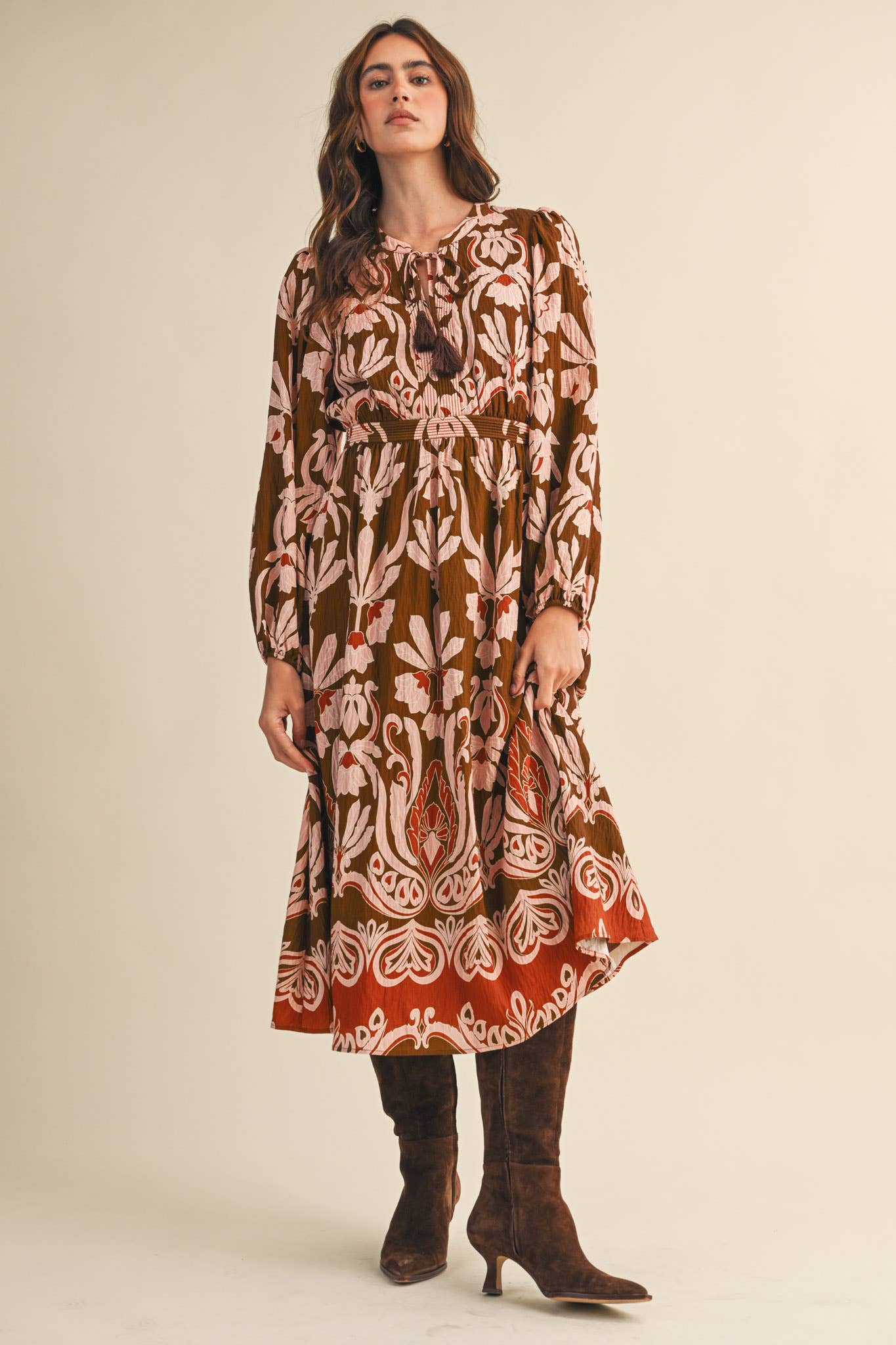 Forest Whimsy Floral Midi Dress