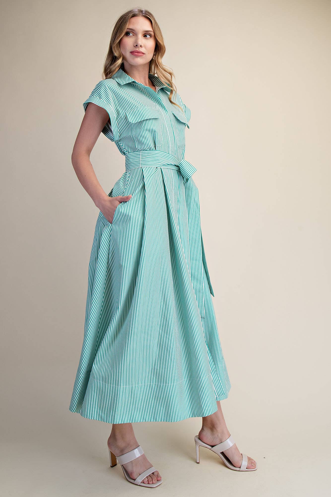 Shore Club Midi Dress-Kelly Green