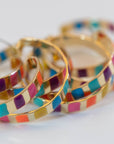 Golden Rainbow Hoop Earrings