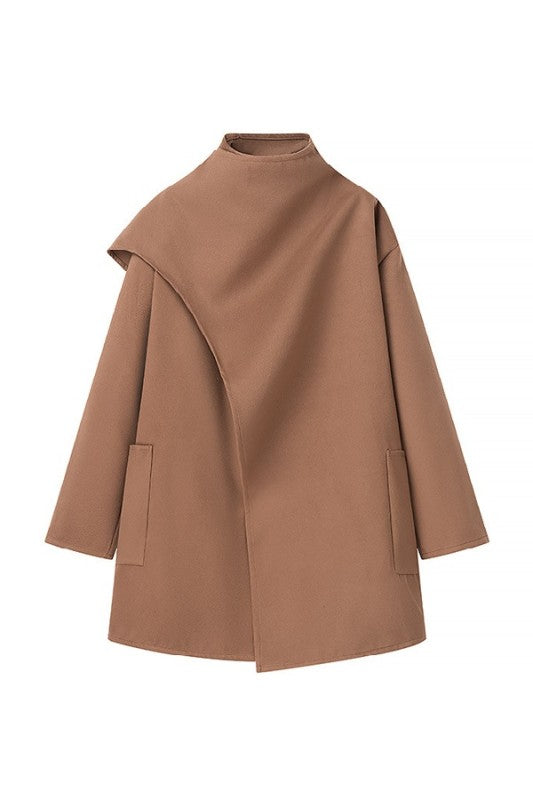 Ready and Chic Shawl Collar Coat-Camel