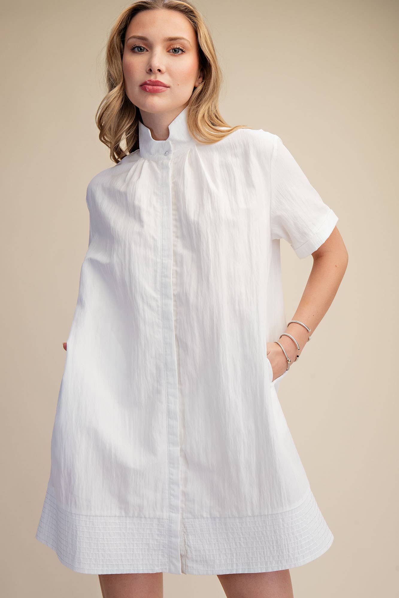 Daylight Bloom Mini Dress-White
