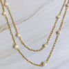 Freshwater Pearl Long Chain Necklace- Daily Elegance