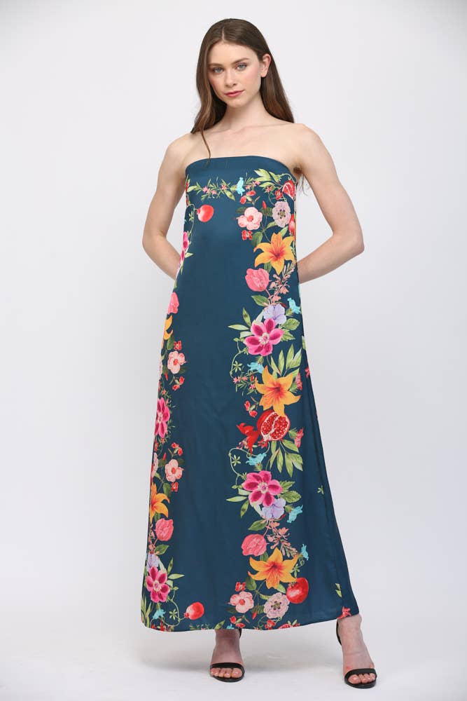 Summer Sorbet Strapless Maxi Dress