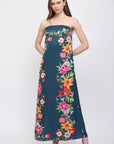 Summer Sorbet Strapless Maxi Dress