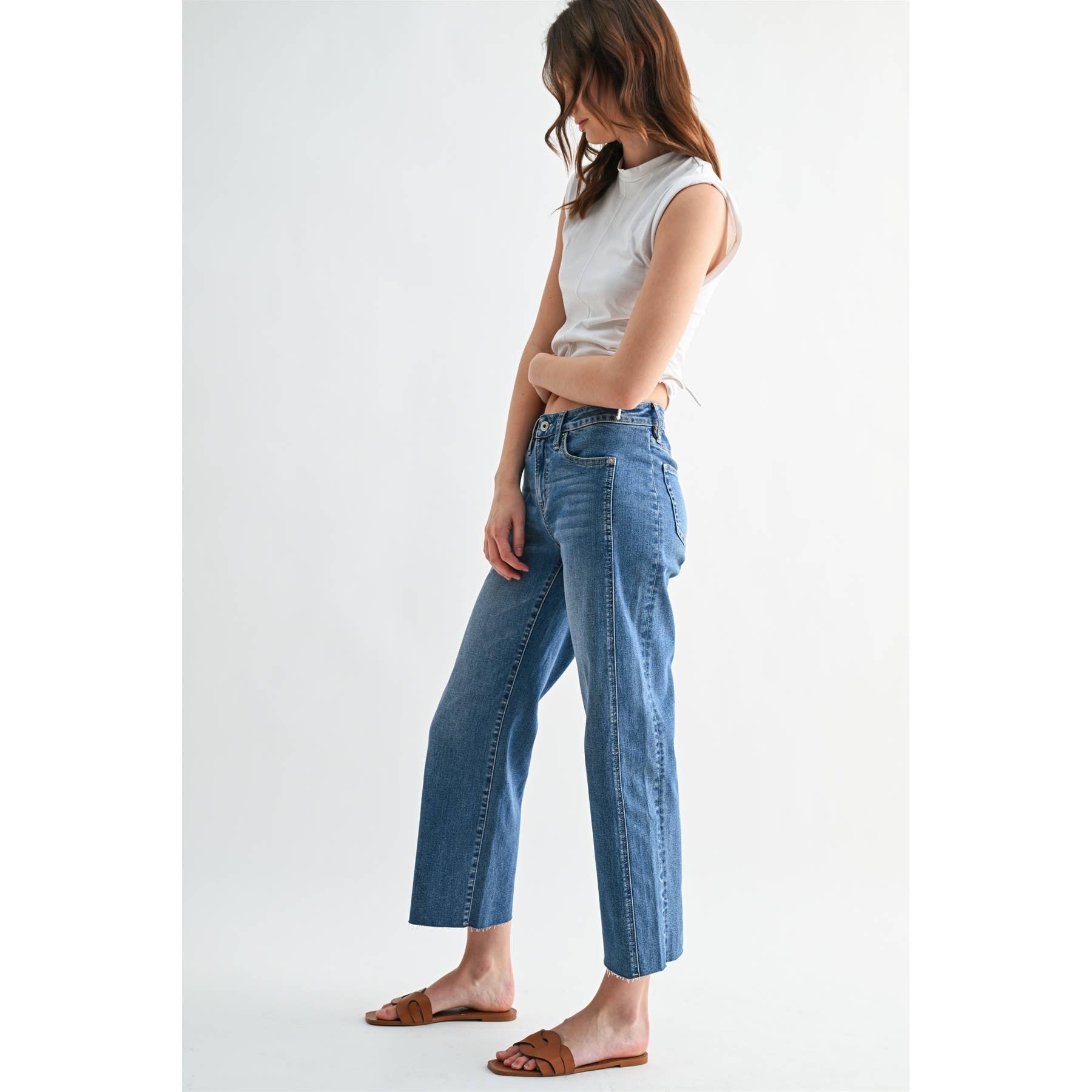 Coffee Run Mid Rise Straight Jeans