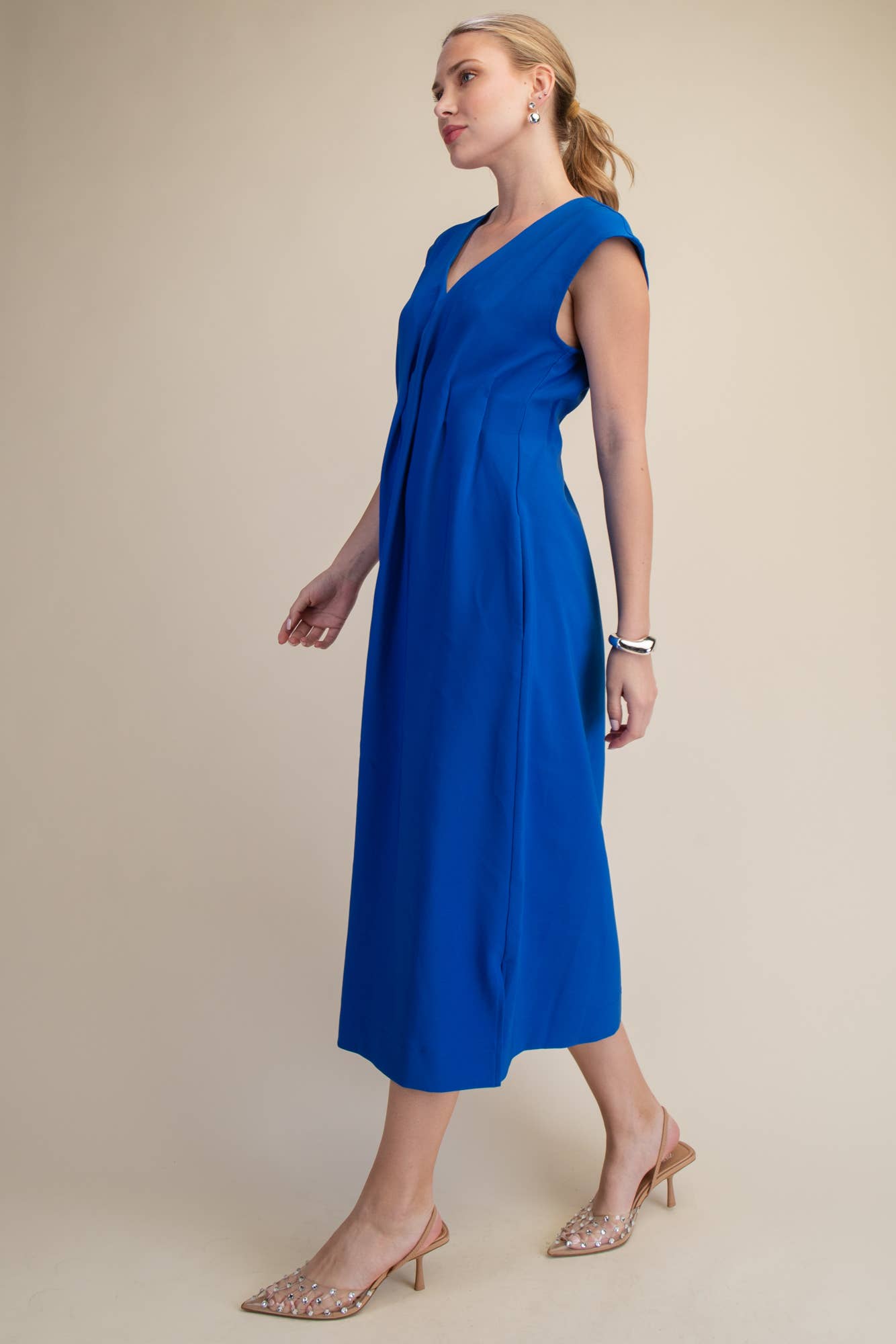 The Paris Edition Midi Dress-Royal Blue