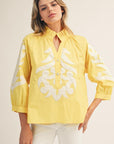 Blush Peony Top-Yellow