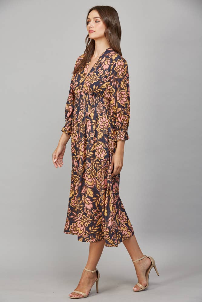 Heartfelt Harmony Floral Midi Dress
