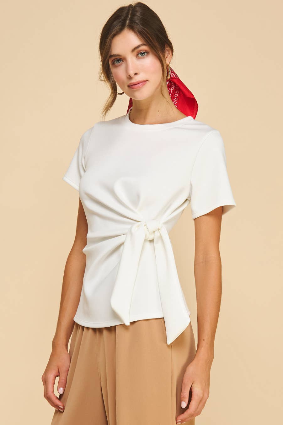 Easy On Me Knot Top-Off White