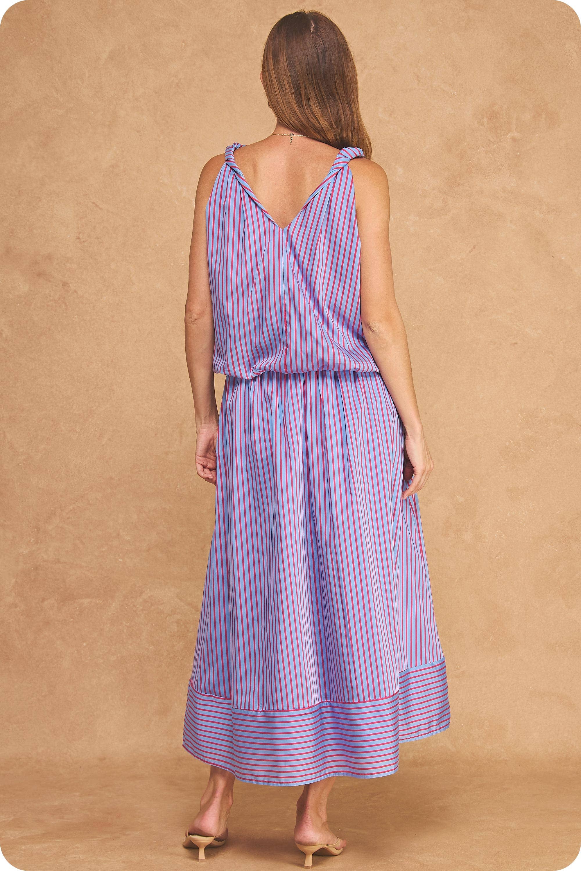 Breton Twisted Bubble Top-Peri/Red