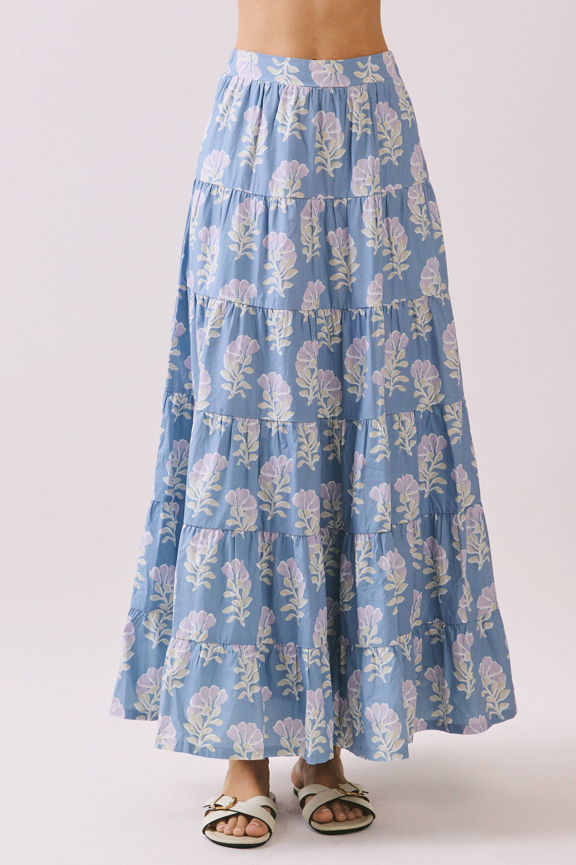 Coastal Wildflower Tiered Maxi Skirt