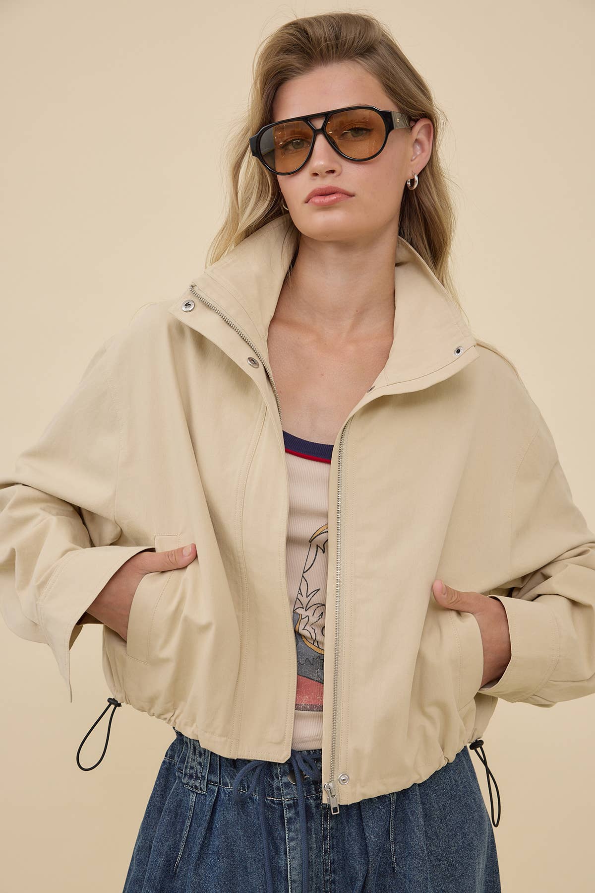 Easygoing Drawstring Jacket