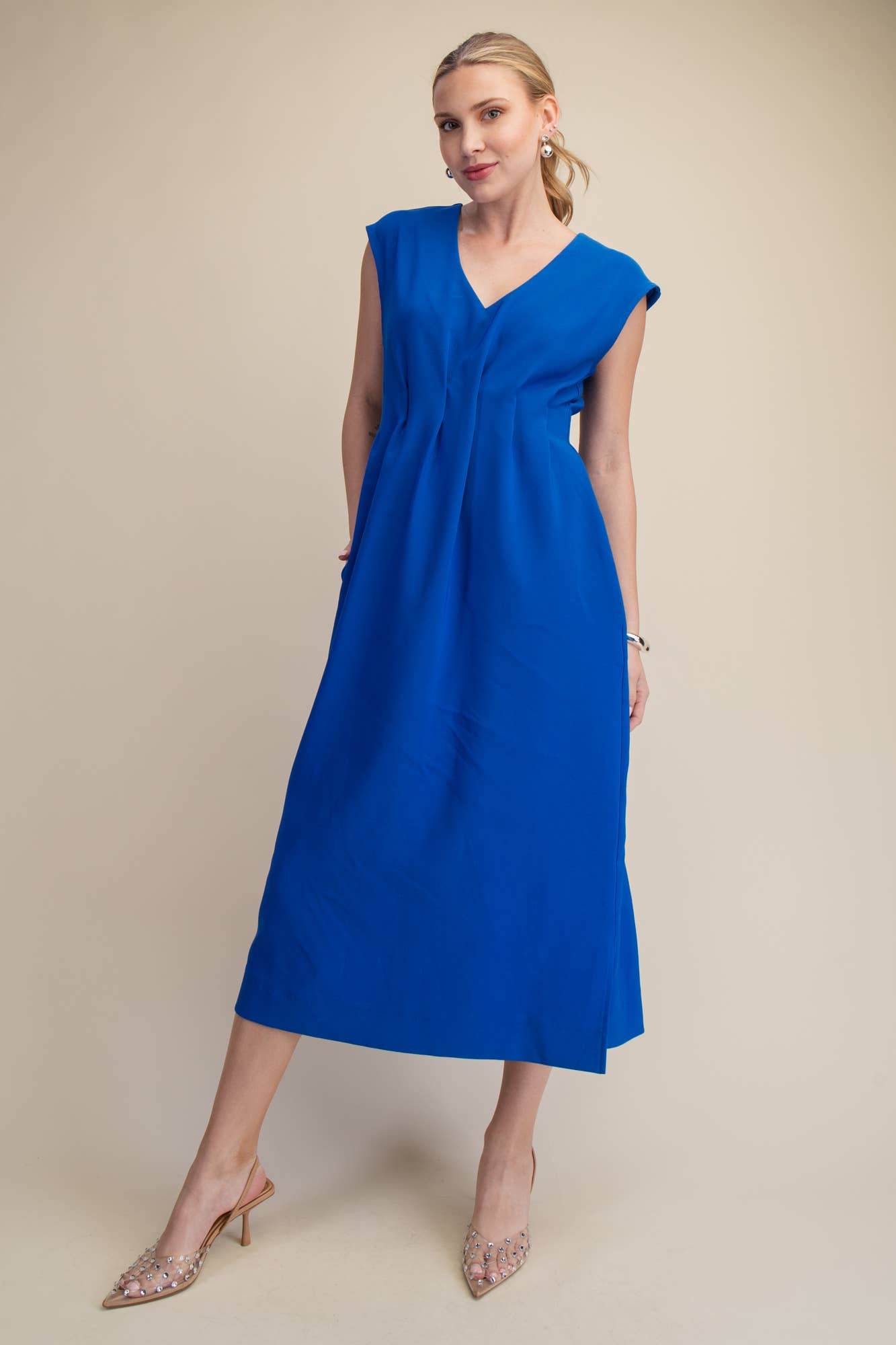 The Paris Edition Midi Dress-Royal Blue