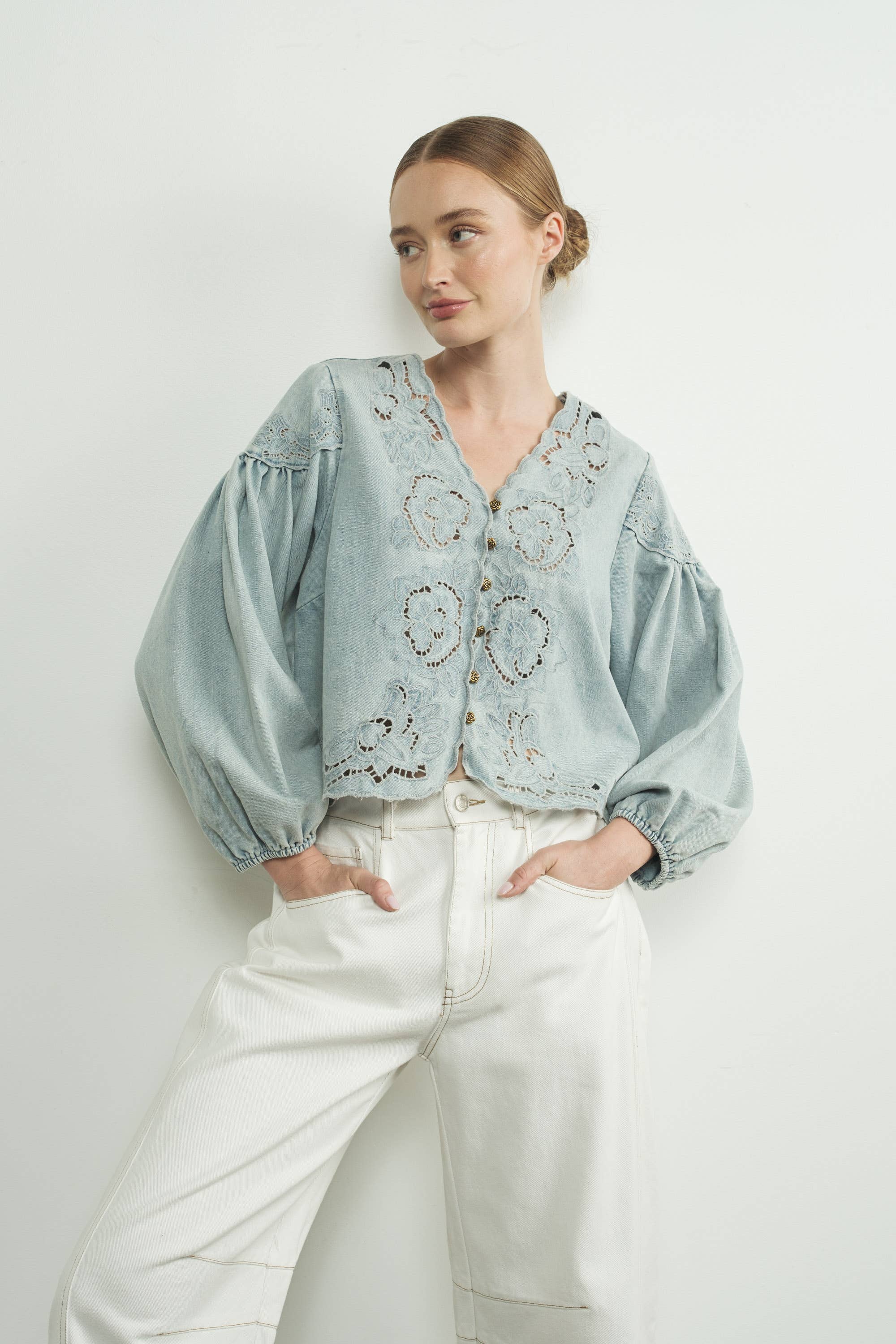 Bay Breeze Denim Top-Denim