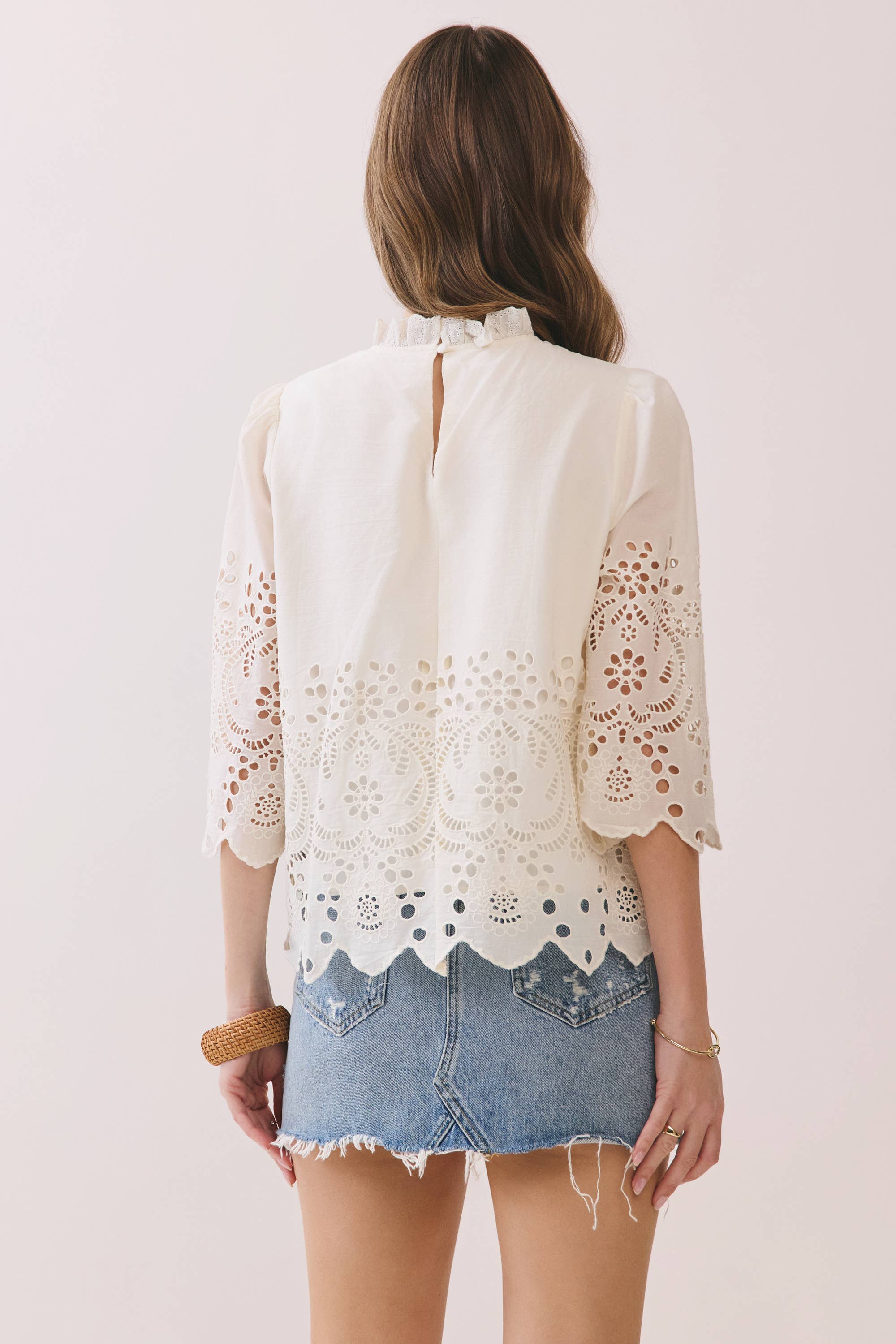 Baby's Breath Floral Eyelet Top