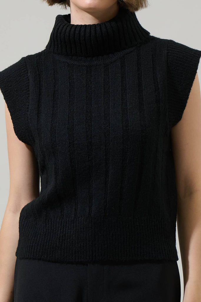 Fashion District Ribbed Sweater-Black