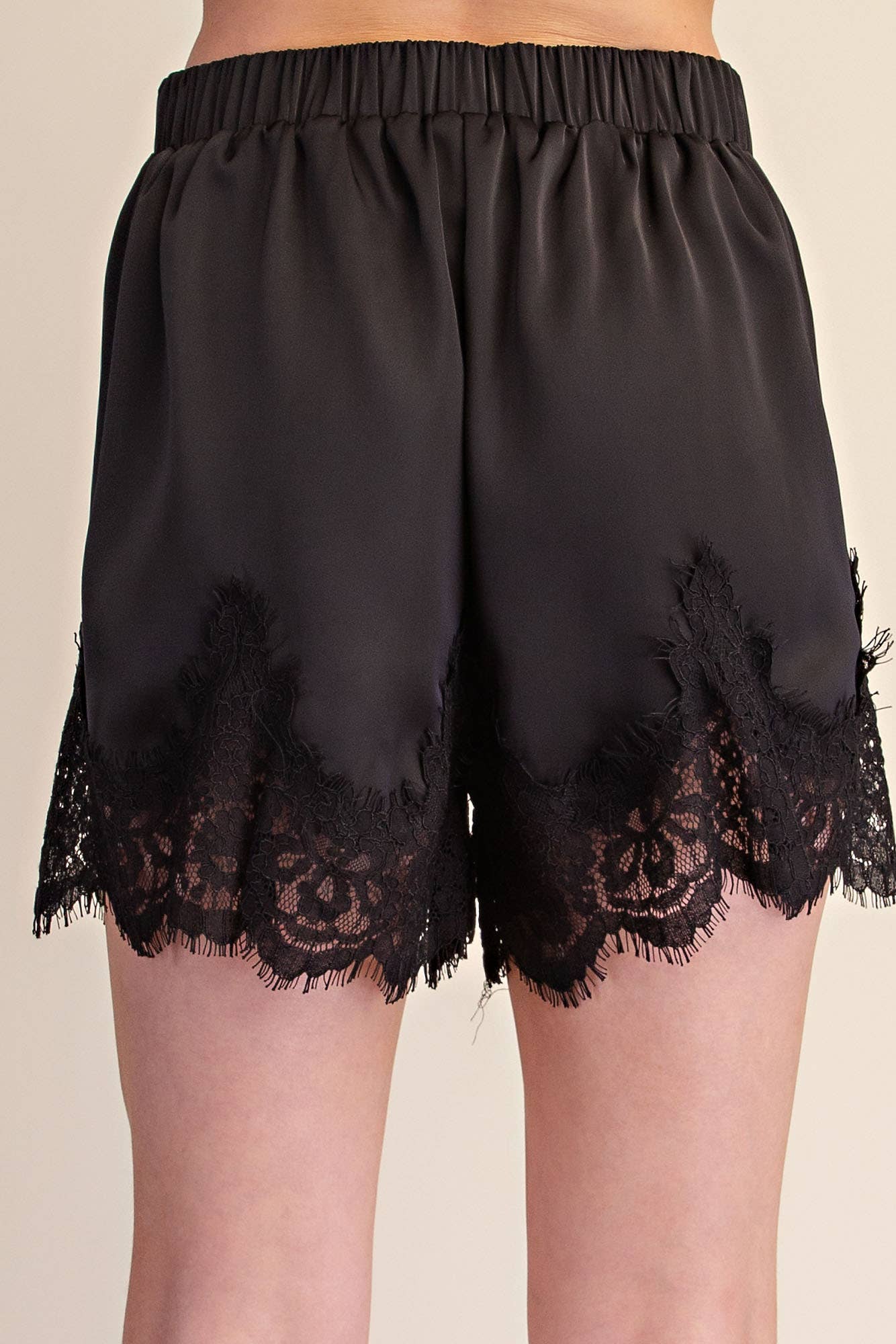 Satin Allure Shorts-Black