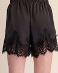 Satin Allure Shorts-Black