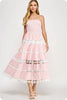 Walking On Air Strapless Dress- Pink