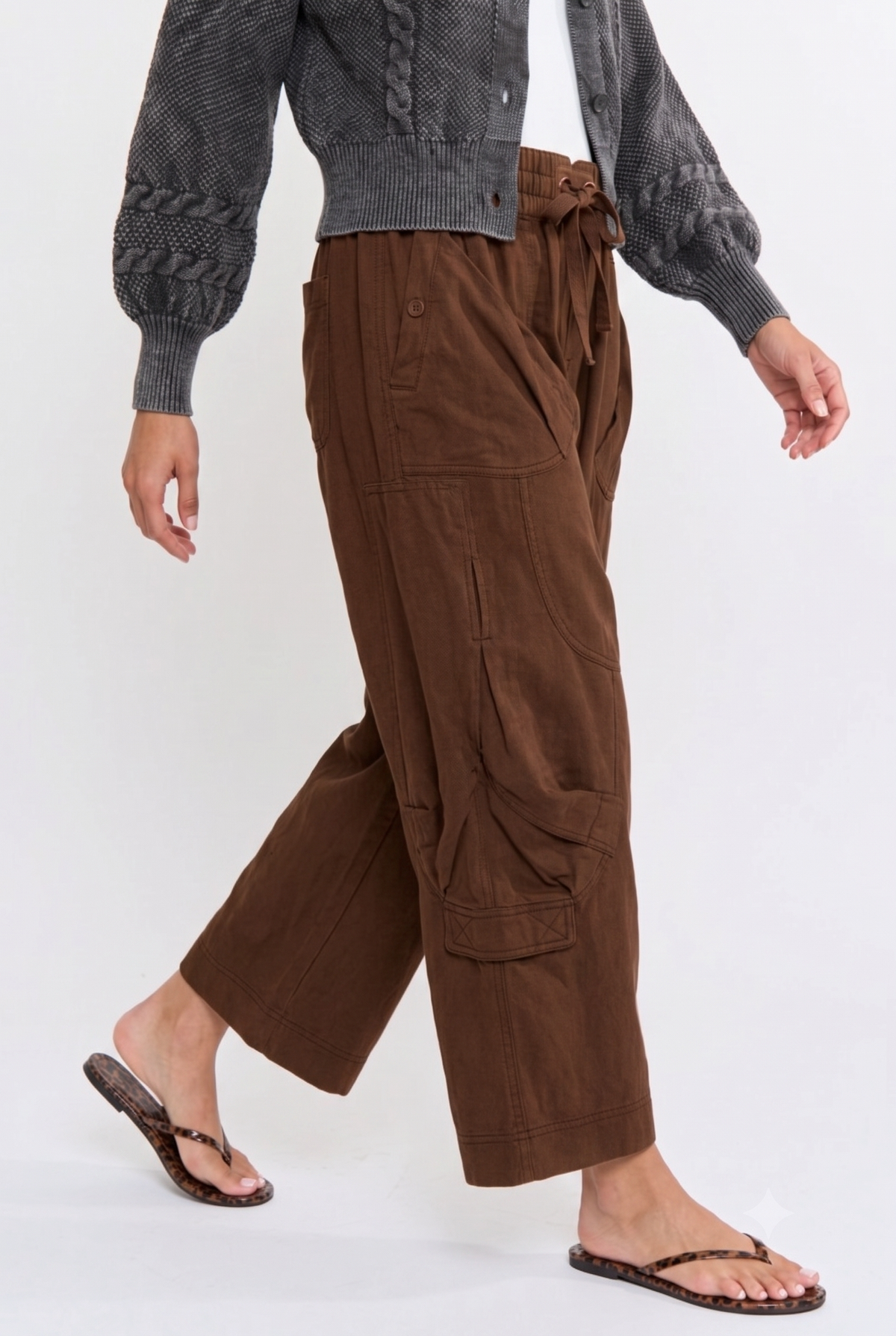 Weekend Wander Cargo Pants-Brown