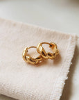Brea Twisted Hoop Earrings-Yellow Gold