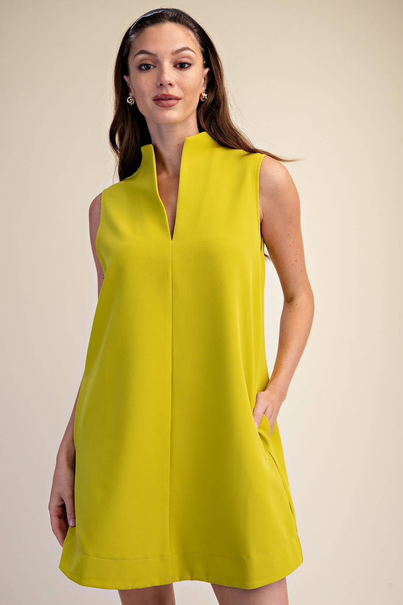 Yacht Luxe Mini Dress-Lime